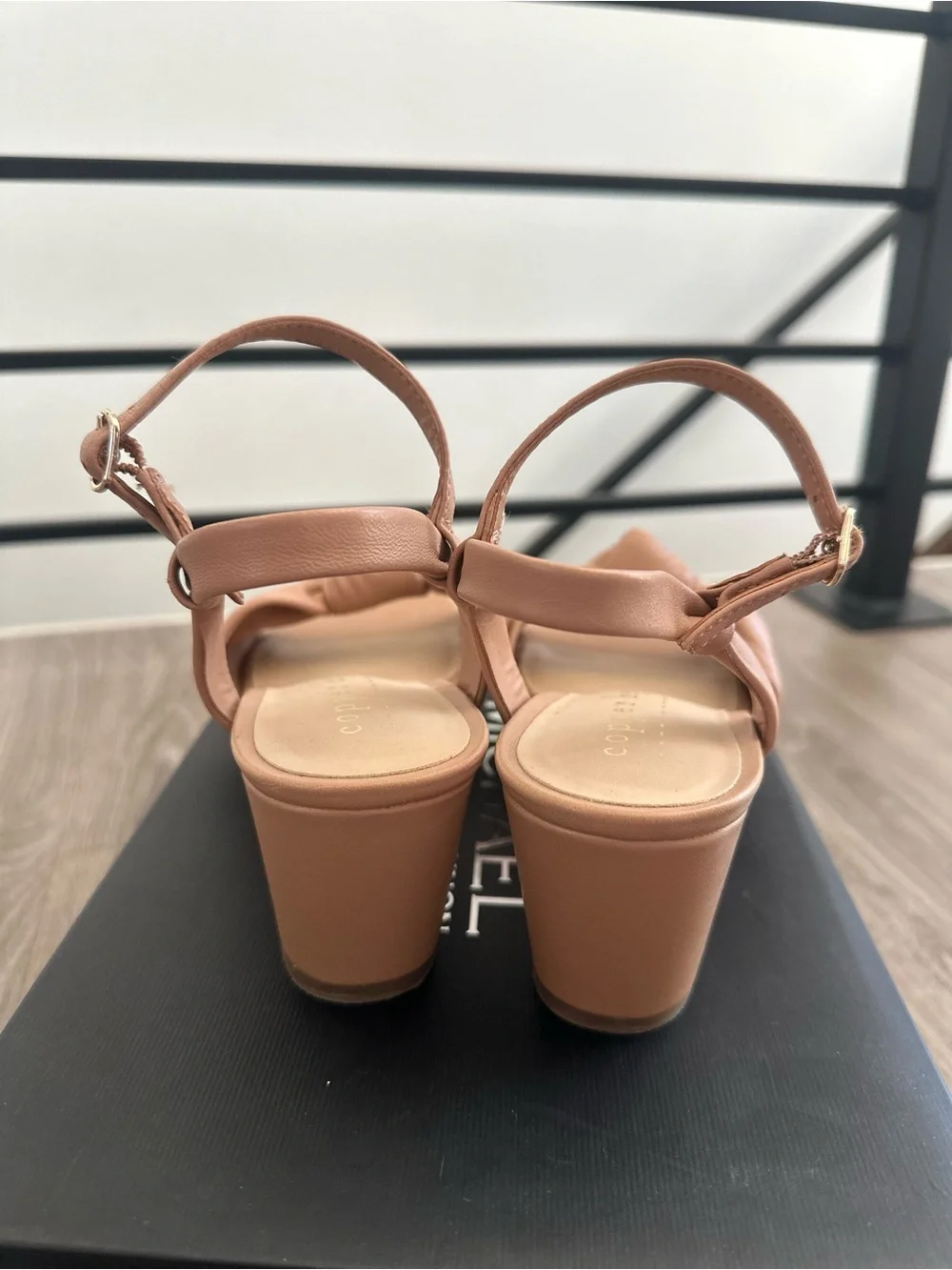 Copper Key Big Girls Wedge Sandals with Knotted Front Strap - Nude Size 3 Youth